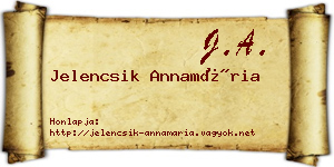 Jelencsik Annamária névjegykártya